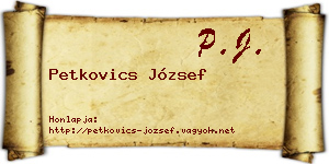 Petkovics József névjegykártya