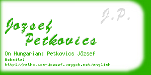 jozsef petkovics business card