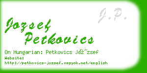 jozsef petkovics business card
